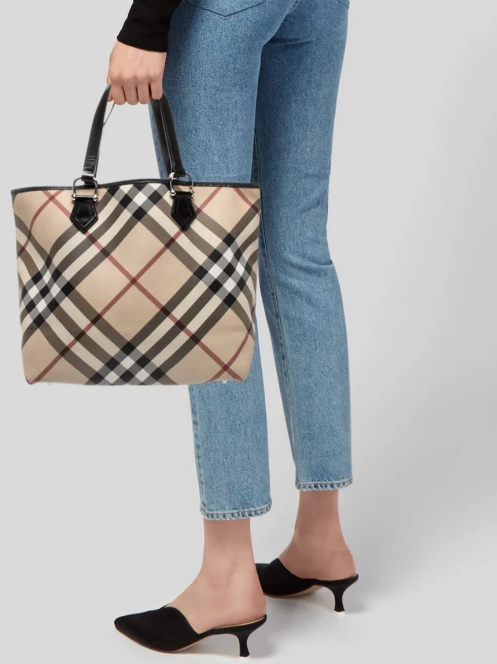 Burberry Nova Check Large Landscape Tote with Dust Bag Classic Old Money Luxury